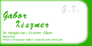 gabor kiszner business card